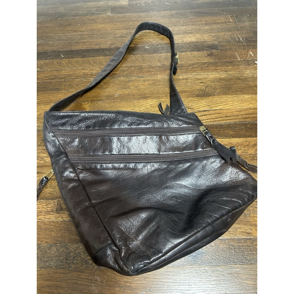 Sven BerkeleyUSA brown Shoulder Leather Bag With Many Different Compartments - Picture 2 of 16